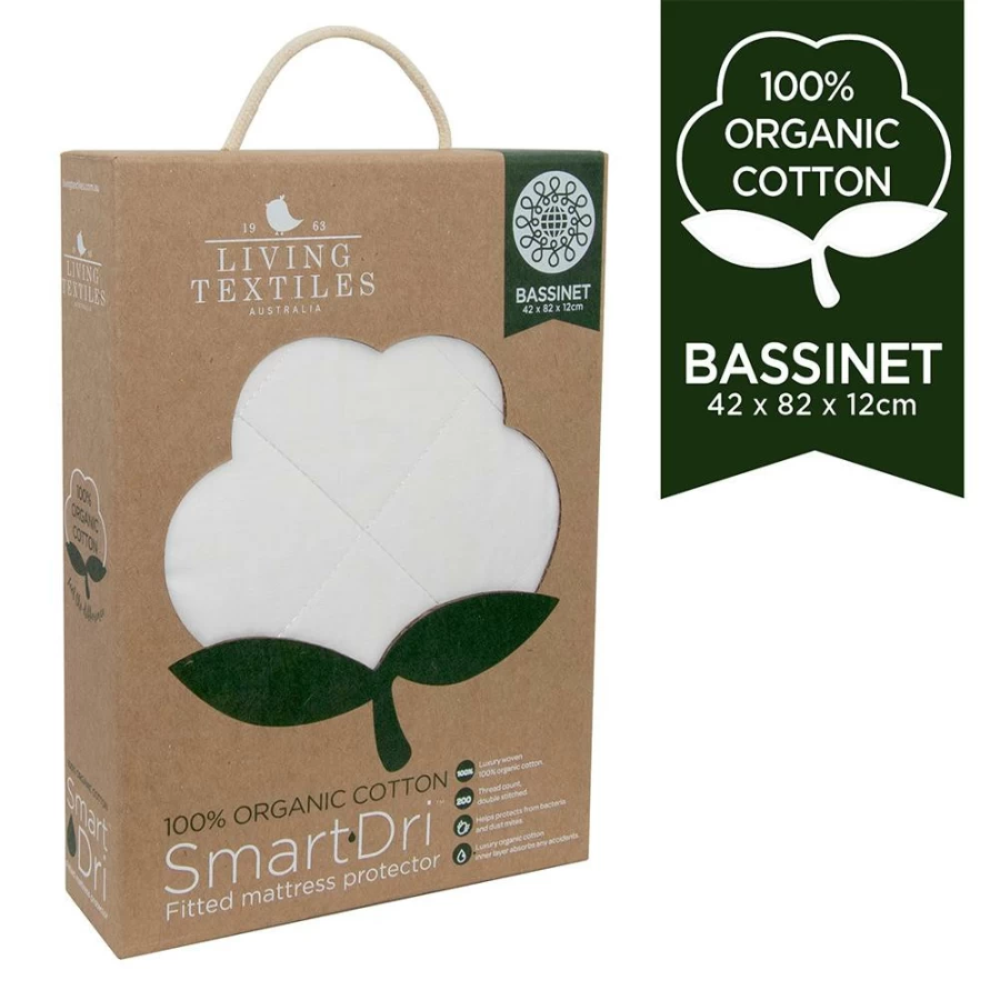 New Living Textiles Organic Smart Dri Bassinet Mattress Protector