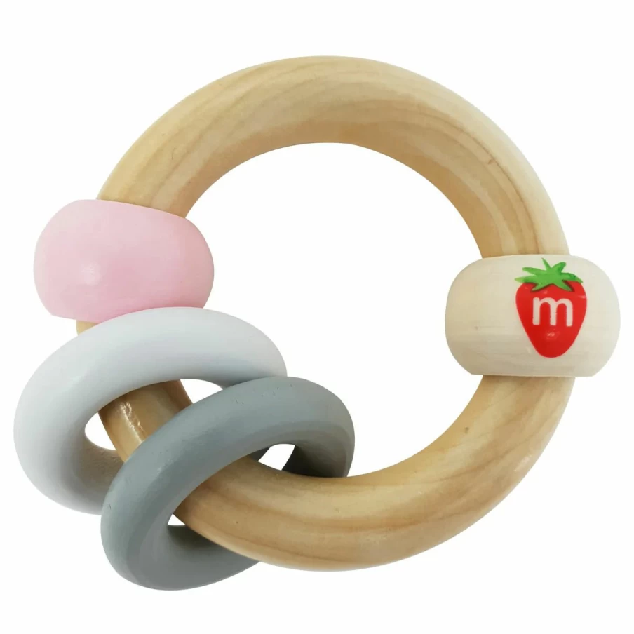 Online Munch Baby Wooden Bracelet Teething Toy Pink