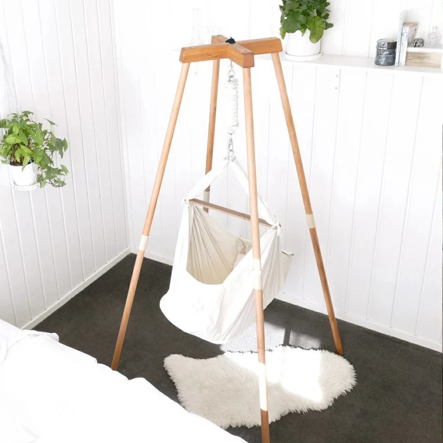 New Natures Sway Organic Baby Hammock With Wooden Stand Pack