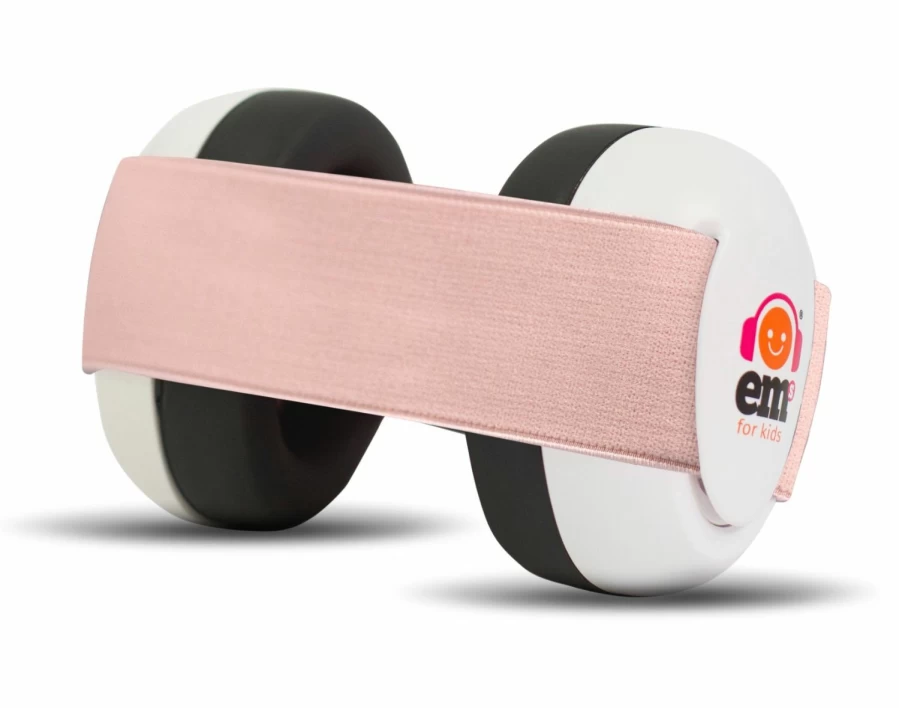 Clearance Ems For Kids Baby Earmuffs White With Coral Headband