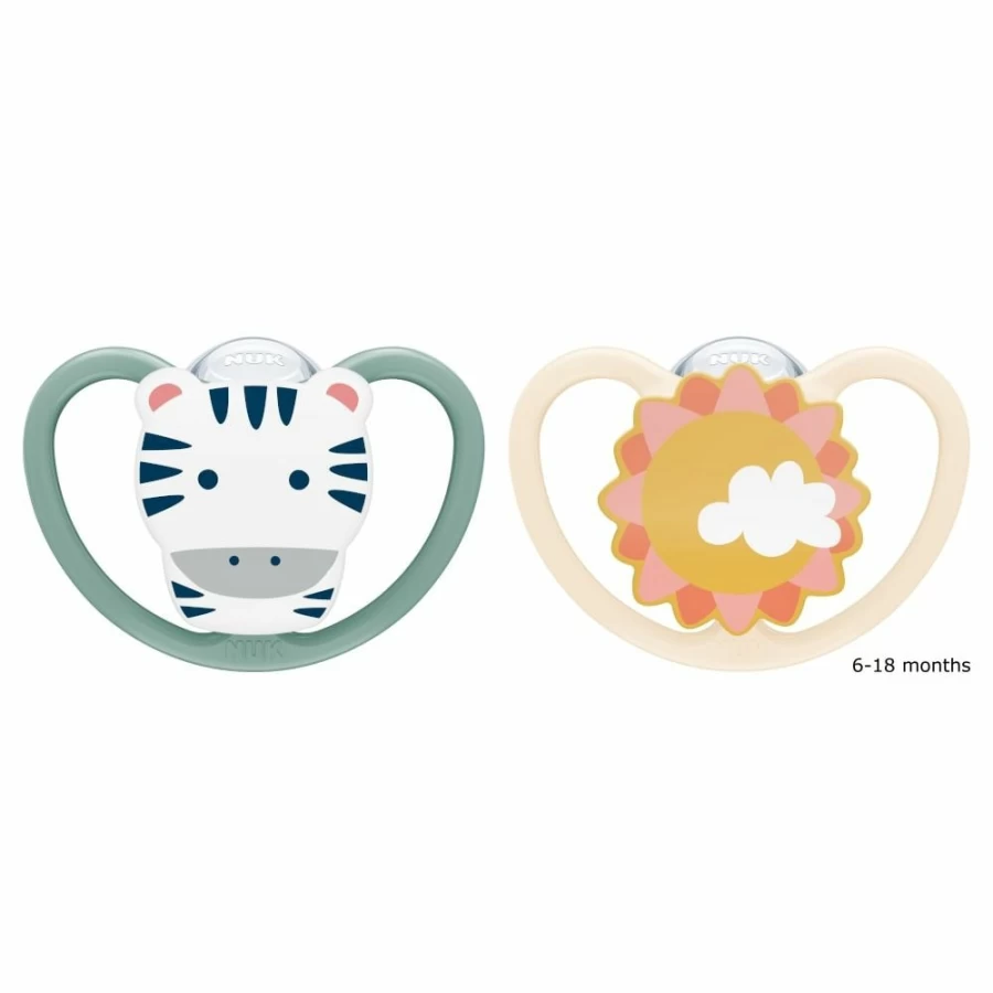 New Nuk Space Silicone Soothers 6-18Mths 2Pk