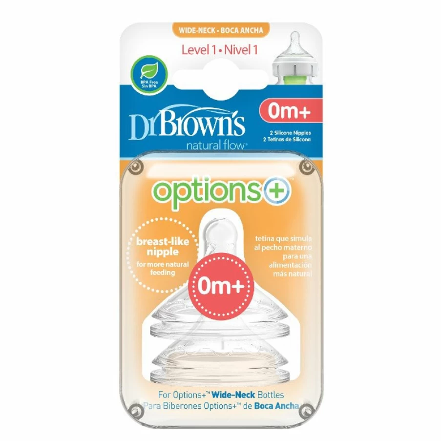 Online Dr Browns Wide Neck Level 1 Silicone Teat 2Pk (Nb-3Mths)