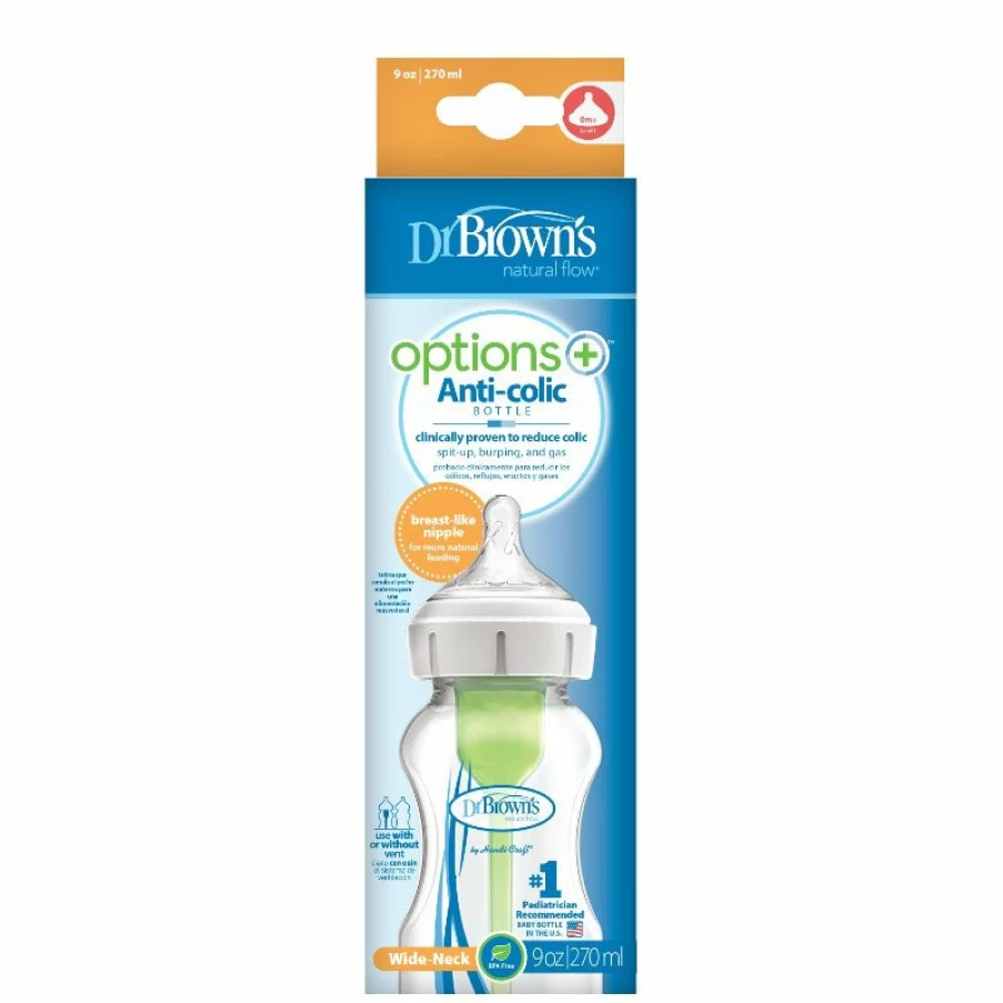 Hot Dr Browns 270Ml Wide Neck Feeding Bottle With Level 1 Teat