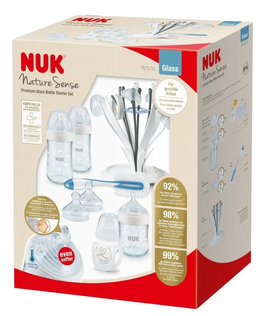 Wholesale Nuk Nature Sense Premium Glass Bottle Set 8Pc