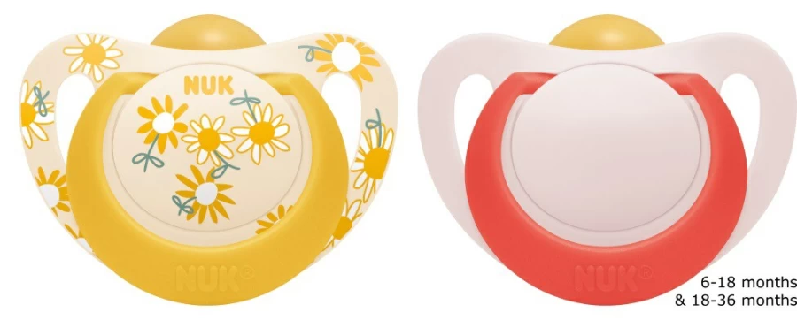 Clearance Nuk Star Latex Soother Size 2, 18-36Mths, 2Pk