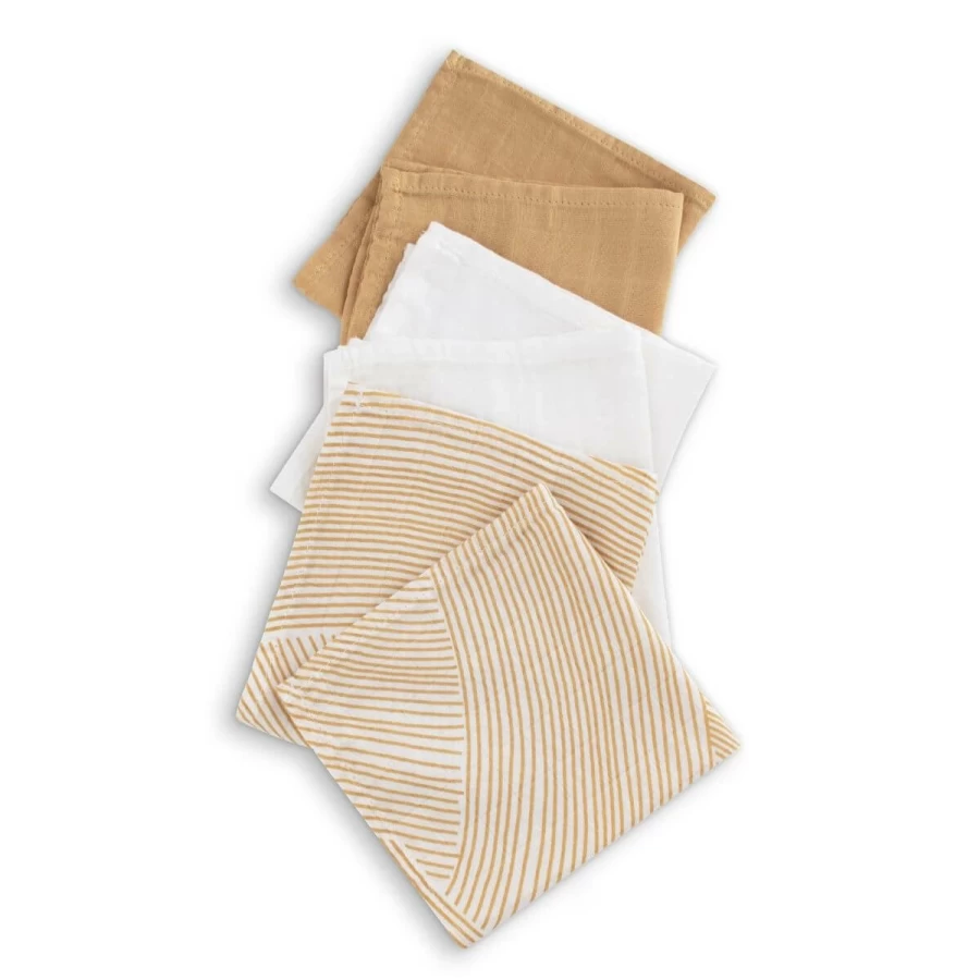 Wholesale Little Bamboo Muslin Wash Cloths 6Pk Marigold