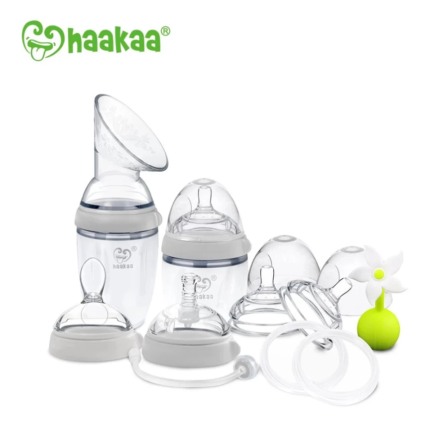 New Haakaa Generation 3 Premium Silicone Breast Pump And Baby Bottle Pack