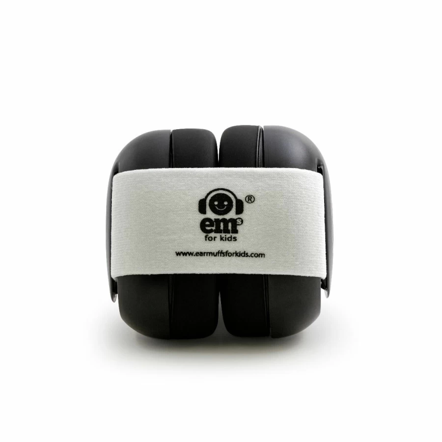 Online Ems For Kids Baby Earmuffs Black With White Headband