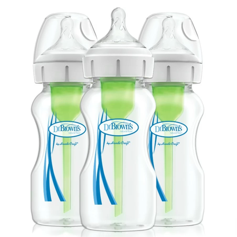 Hot Dr Browns 270Ml Wide Neck Feeding Bottle With Level 1 Teat 3Pk