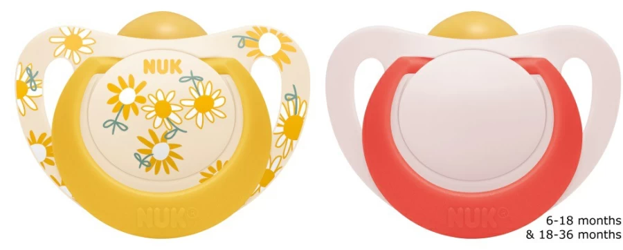 Hot Nuk Star Latex Soother Size 2, 6-18Mths, 2Pk