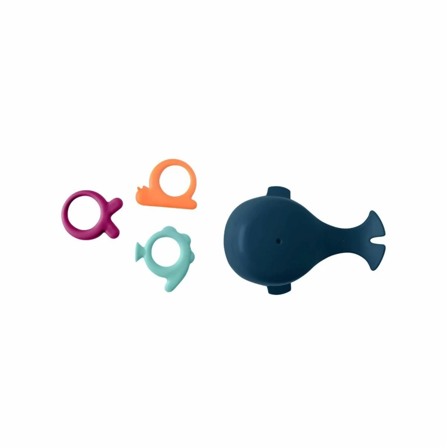 New Boon Chomp Hungry Whale Bath Toy Navy
