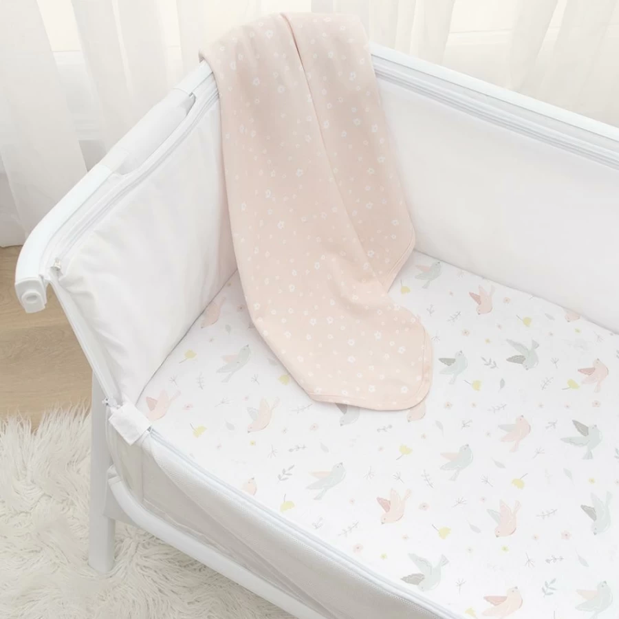 New Living Textiles Cradle/Co-Sleeper Fitted Sheets 2Pk Ava