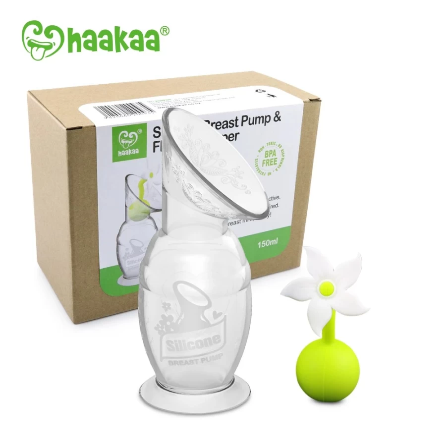 Clearance Haakaa 150Ml Generation 2 Silicone Breast Pump & White Flower Stopper Gift Box