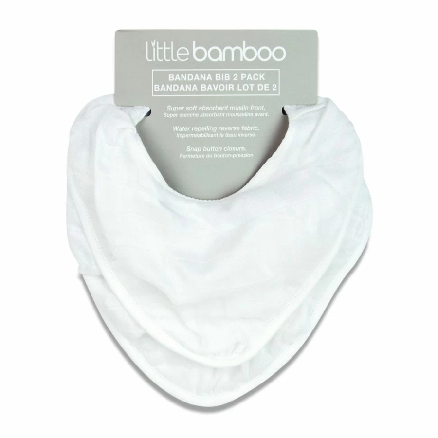 Wholesale Little Bamboo Muslin Bib 2Pk Natural