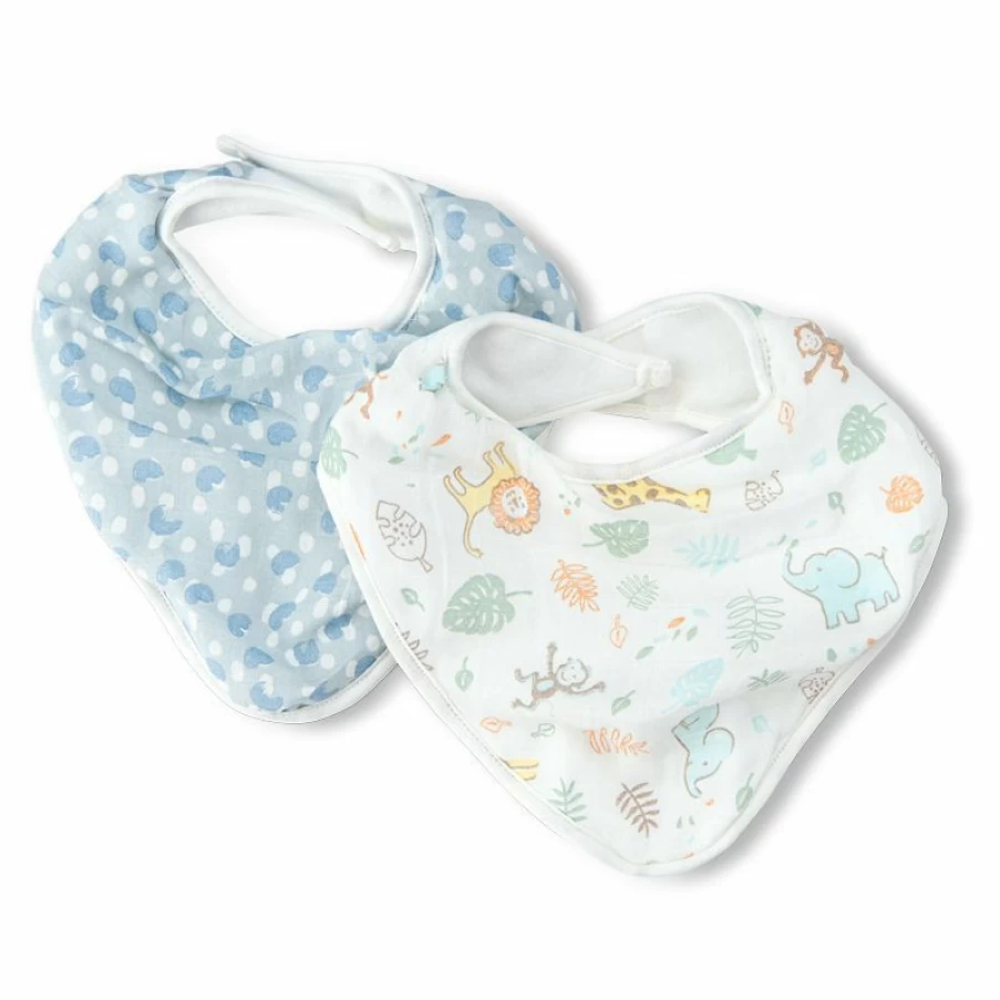 Clearance Little Linen Muslin Bib 2Pk