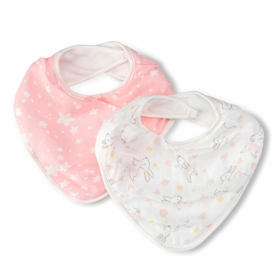 Clearance Little Linen Muslin Bib 2Pk