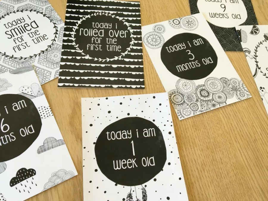 Online Marlee + Jo Monochrome Collection Milestone Cards