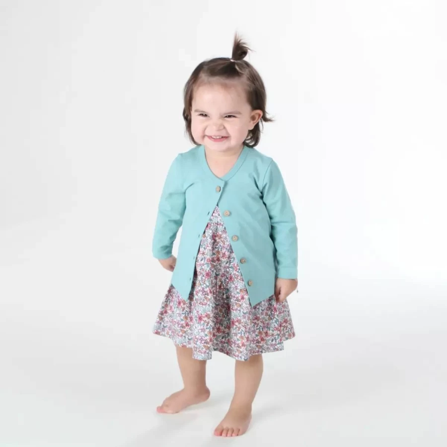 Best Little Bee Cotton Cardigan Tropical Paradise Green