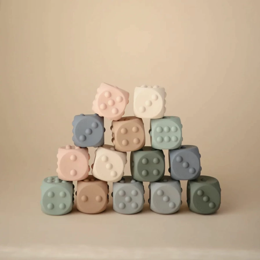 Best Mushie Dice Press Toy 2Pk