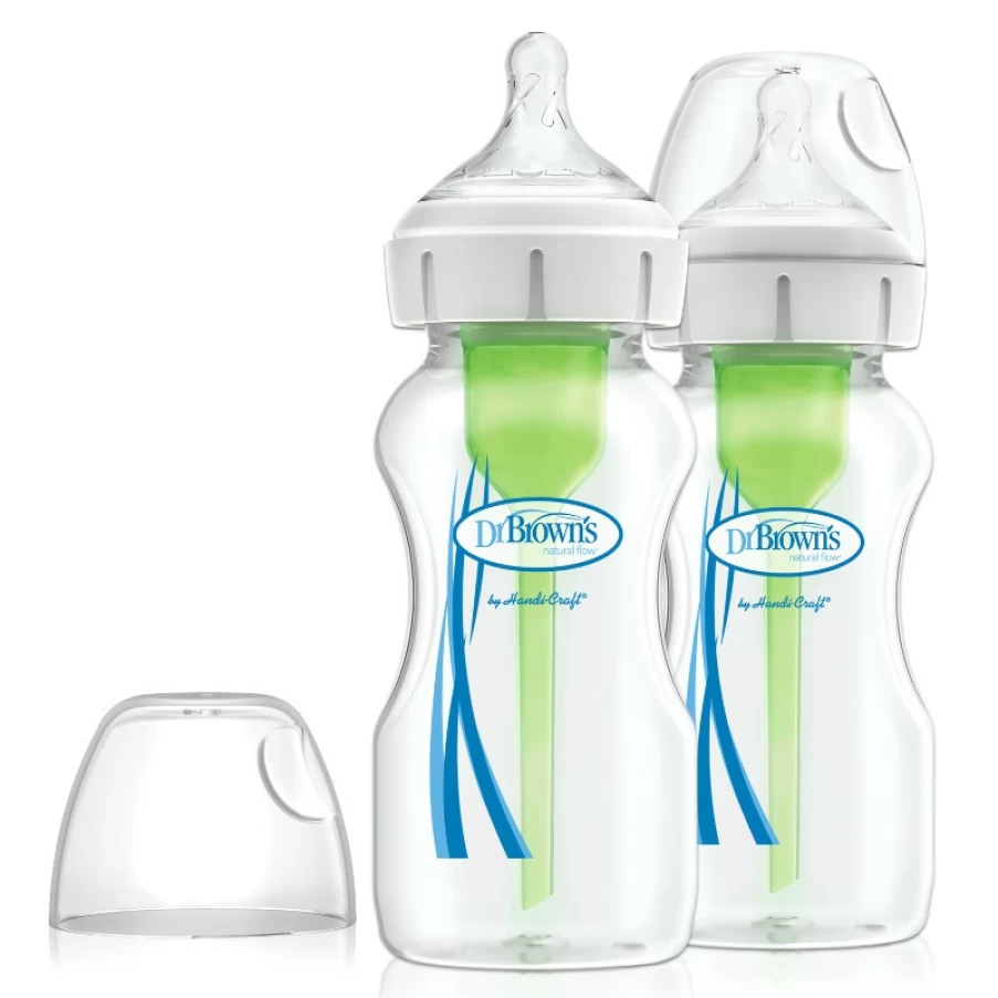 Clearance Dr Browns 270Ml Wide Neck Feeding Bottle With Level 1 Teat 2Pk
