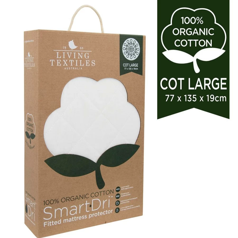 New Living Textiles Organic Smart Dri Large Cot Mattress Protector
