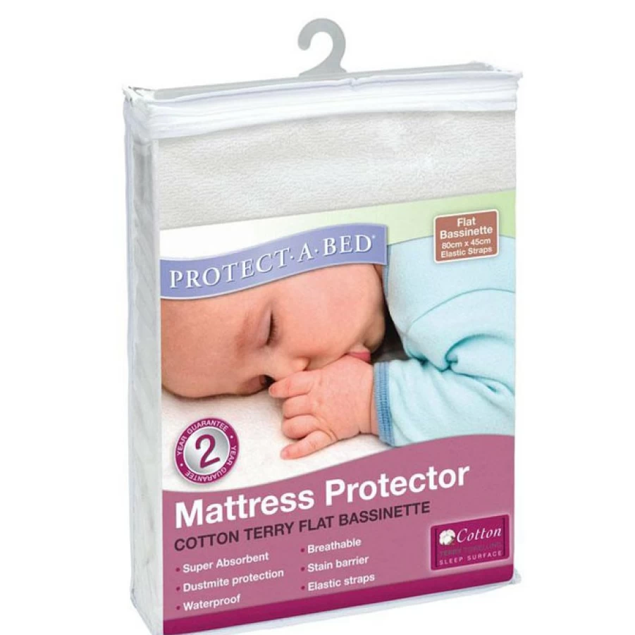 Online Protect-A-Bed Cotton Terry Elastic Strap Bassinet 45 X 80Cm, White