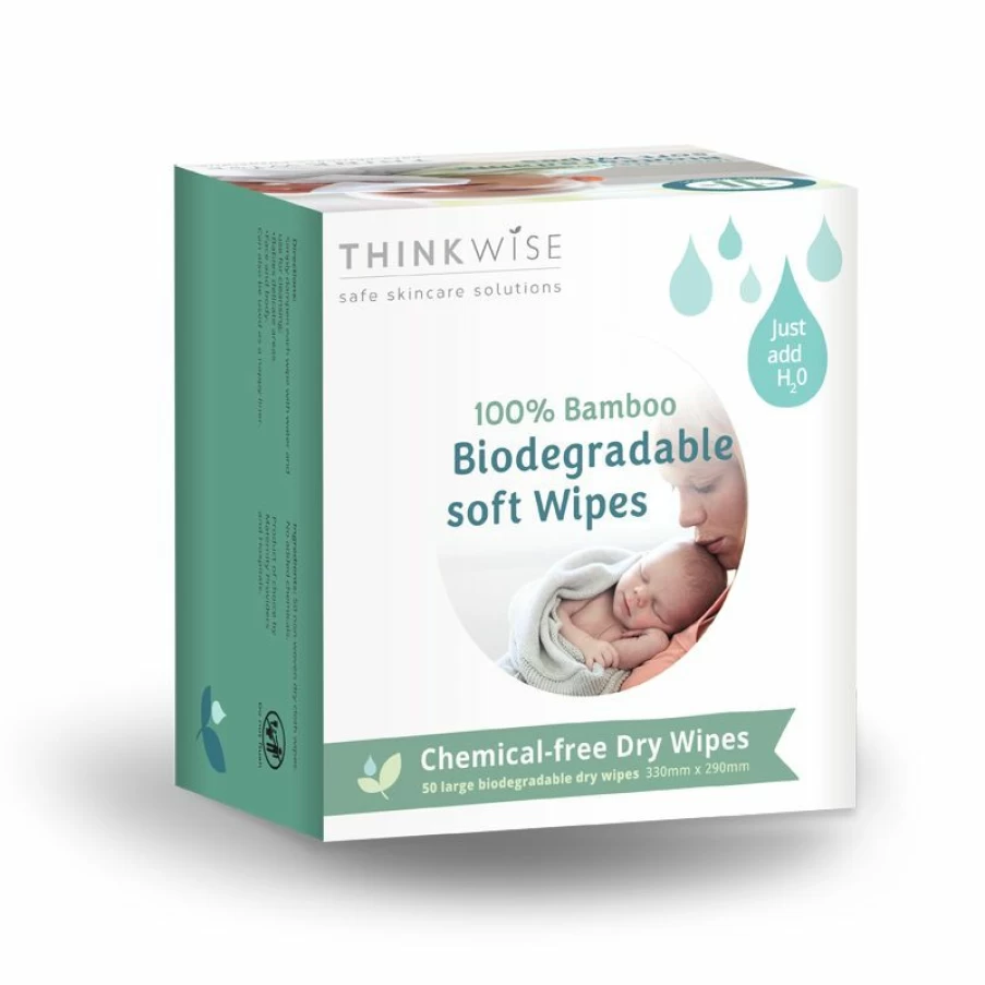 Online Thinkwise Skinsafe Large Dry Biodegradable Baby Wipes 50Pk