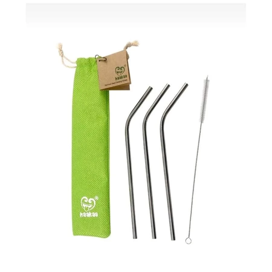 Wholesale Haakaa Stainless Steel Straws Curved Pack Of 3
