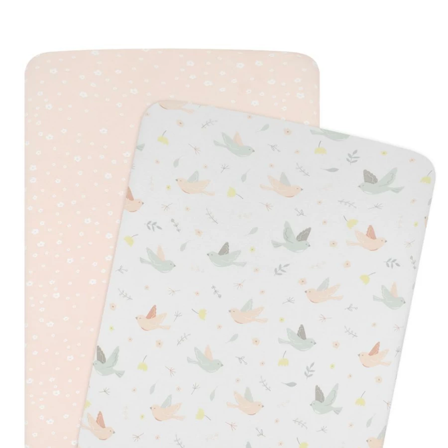 Clearance Living Textiles Bassinet Fitted Sheets 2Pk Ava
