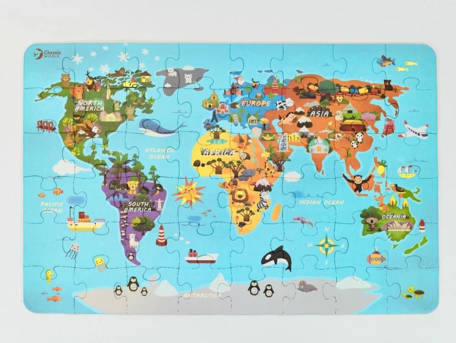Wholesale Classic World World Map Puzzle 48Pc