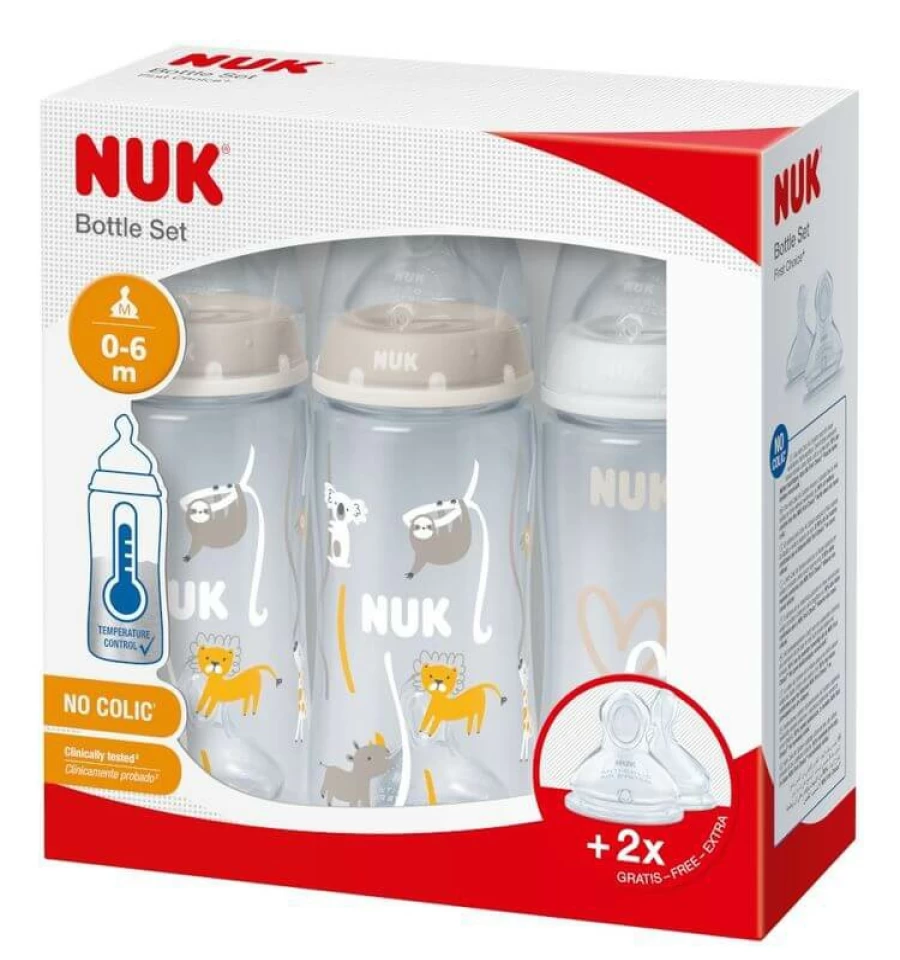 Best Nuk First Choice Plus 3Pk + 2 Teat Set With Temperature Control